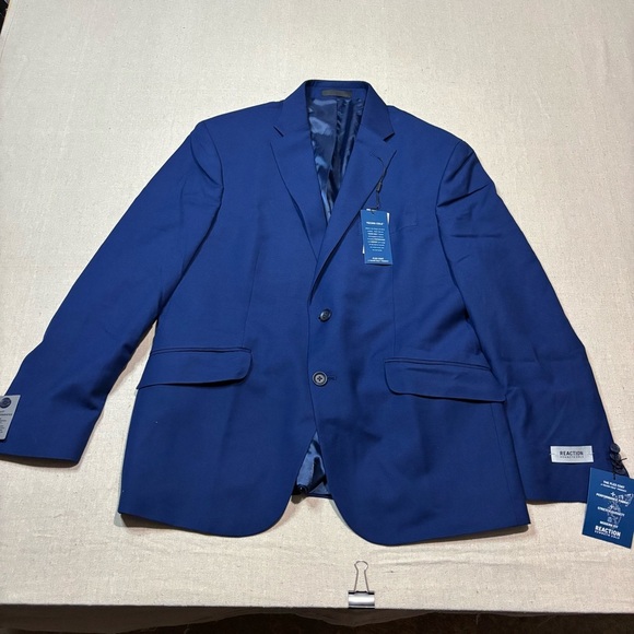 NWT Kenneth Cole Reaction Mens Blue Techni-Cole Blazer Suit Jacket Sz 42. Short - Picture 1 of 7